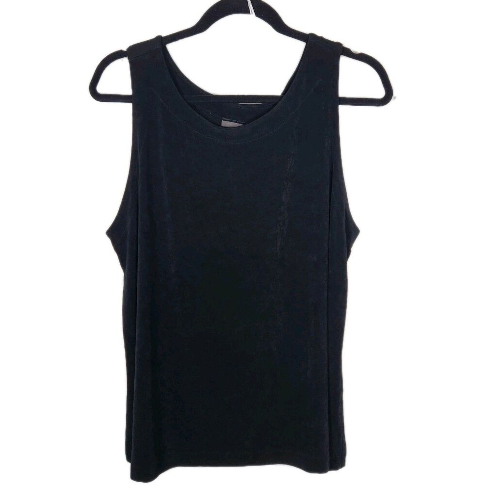 Chico's Travelers Black Tank Top Stretchy Travel Casual Minimalist SZ 3 / XL